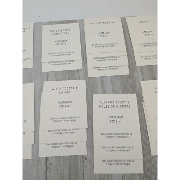 Vintage Monopoly Scooby-Doo Ed Game Replacement Property Cards Complete - Picture 7 of 9